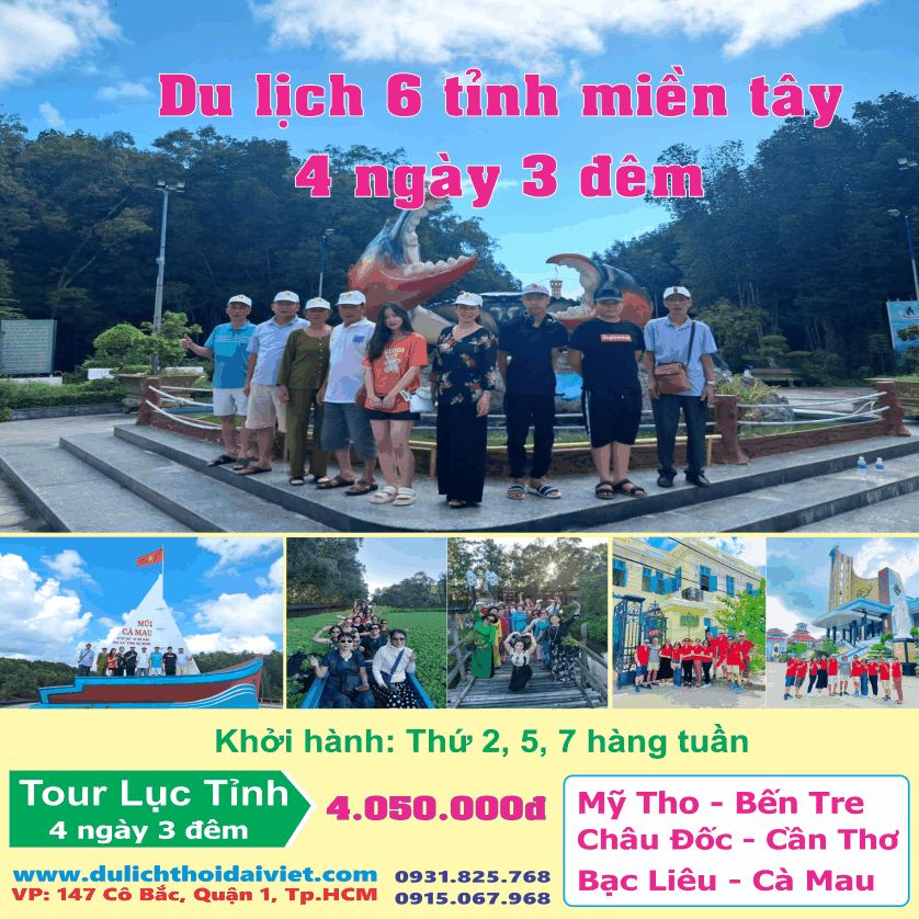 Tour Lục Tỉnh Miền Tây 4 ngày 3 đêm