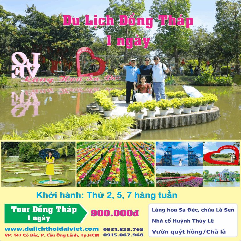 Tour Đồng Tháp mười 1 ngày